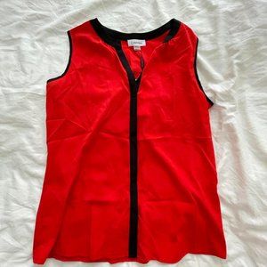 Calvin Klein red and black sleeveless top